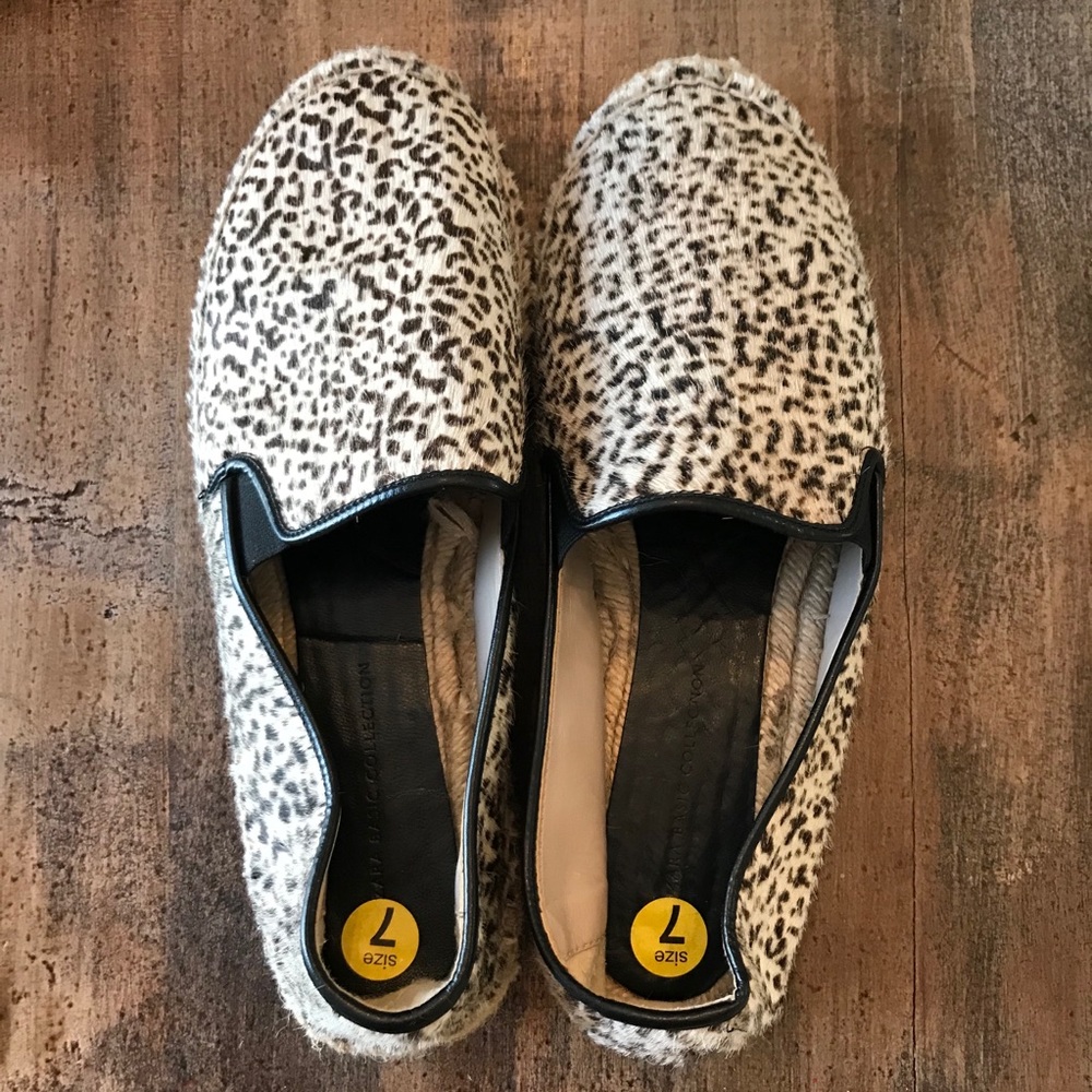 Zara Pony Hair Snow Leopard Espadrilles